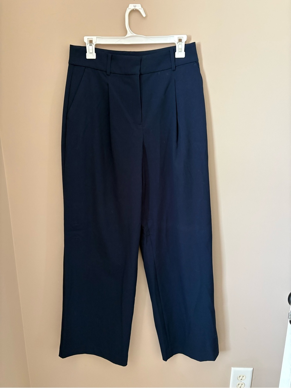 Loft Peyton Wide-Leg Trousers in Navy size 4 - Picture 2 of 5